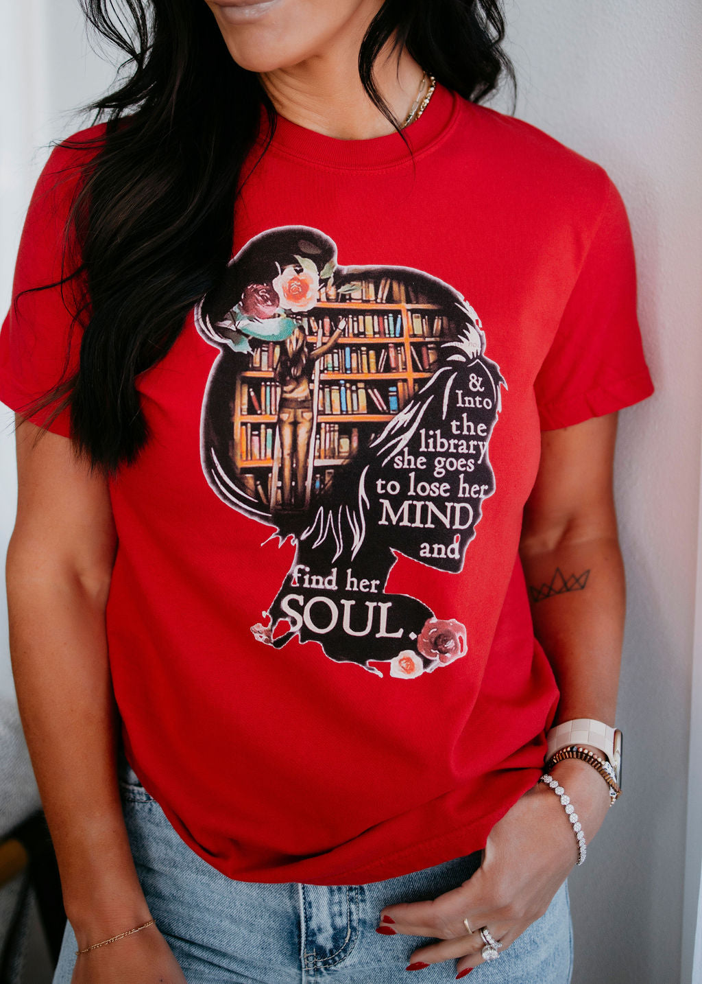 Into the Library She Goes Tee