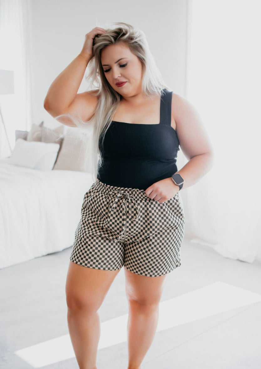 Lee Checkered Knit Shorts