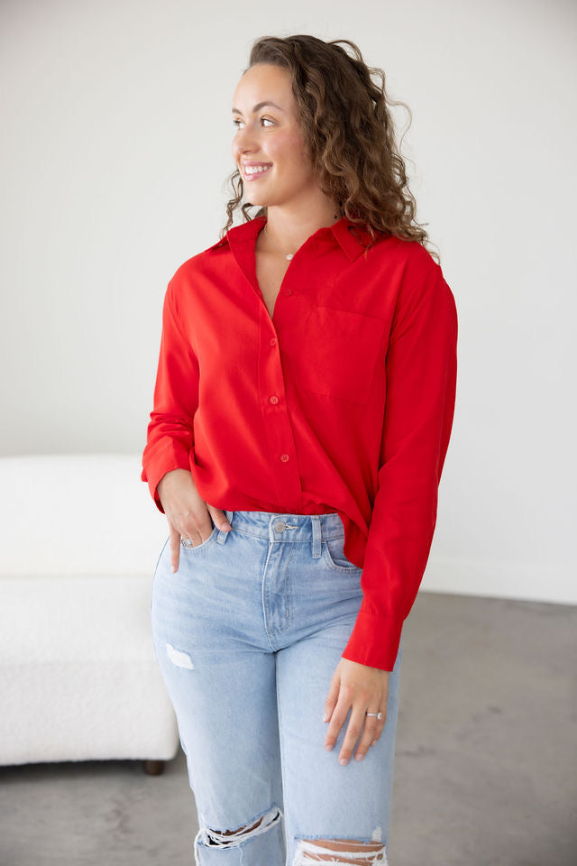 Leyla Linen Button Down Top