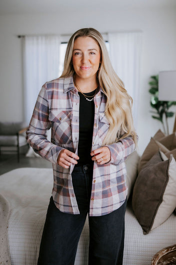 Cassian Plaid Button Down Top