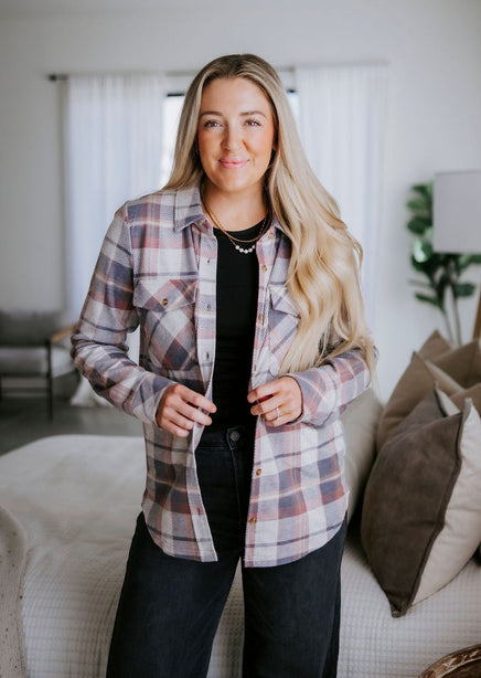 Cassian Plaid Button Down Top product view