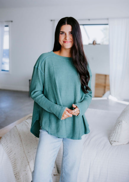 Riggs Oversized Waffle Knit Top product view