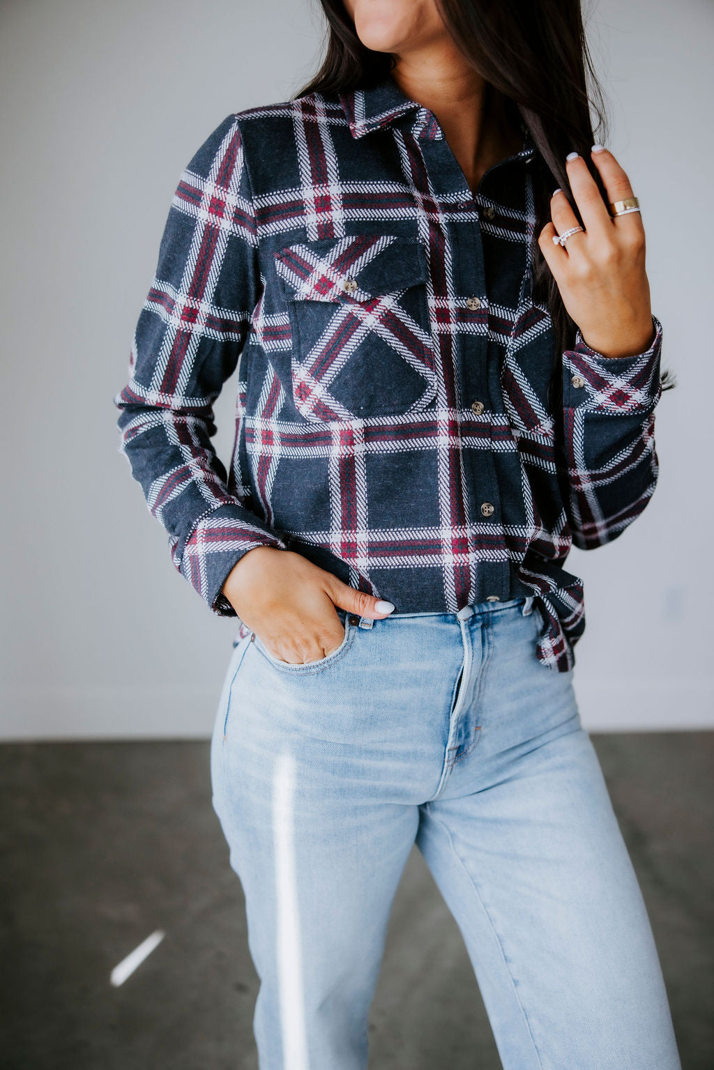 image of Cassian Plaid Button Down Top