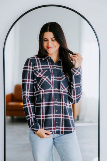 Cassian Plaid Button Down Top
