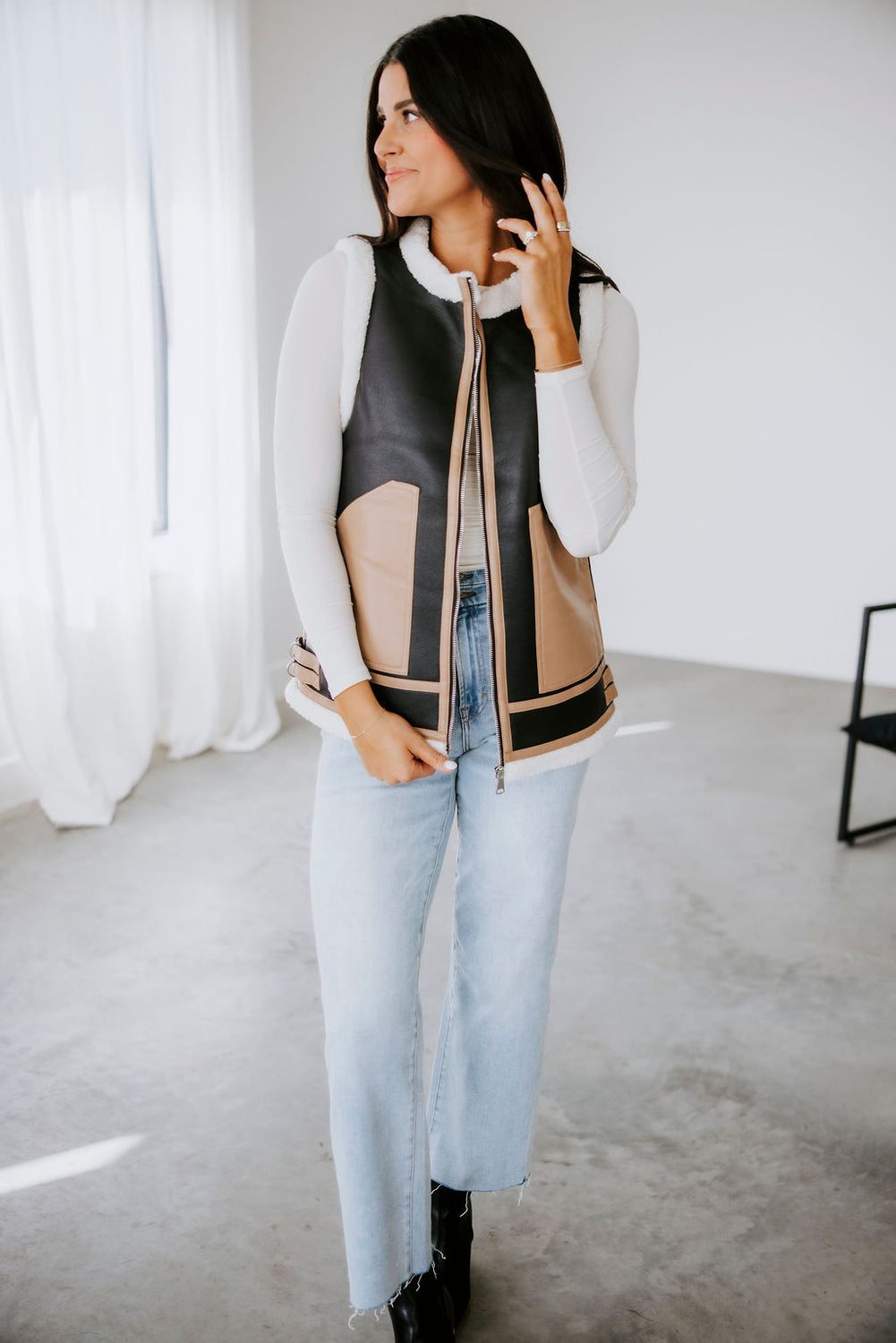 Charles Faux Leather Vest