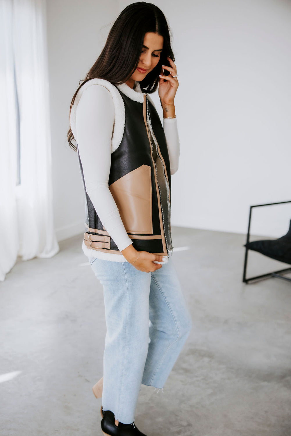 Charles Faux Leather Vest