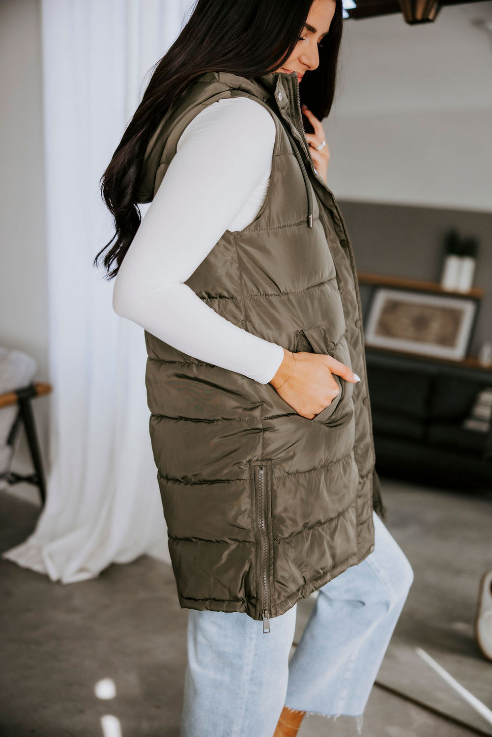 Peyton Hooded Puffer Vest