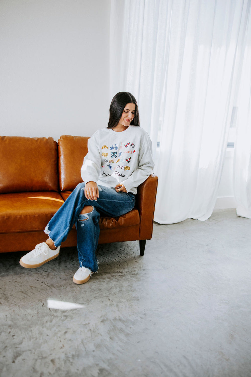 Bonjour Paris Embroidered Sweatshirt