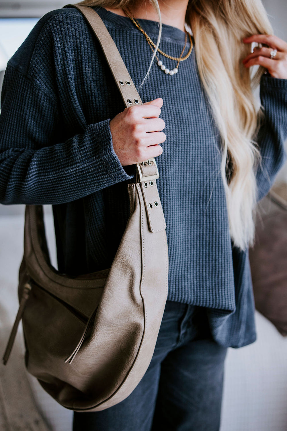 Nadia Buckle Hobo Bag