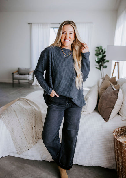 Riggs Oversized Waffle Knit Top product view