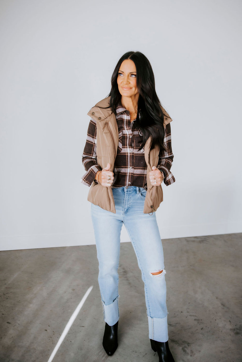 Cassian Plaid Button Down Top