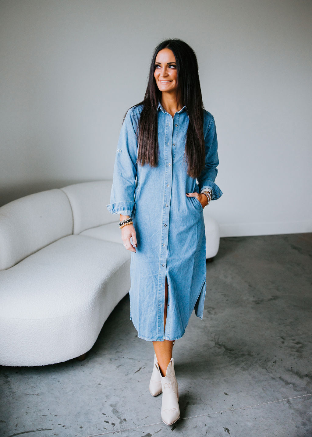 image of Rosa Midi Denim Dress