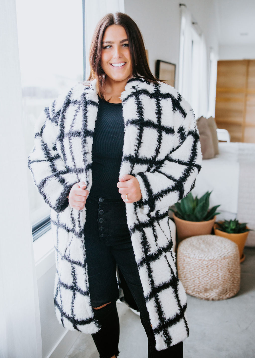 Sheila Plaid Sherpa Coat