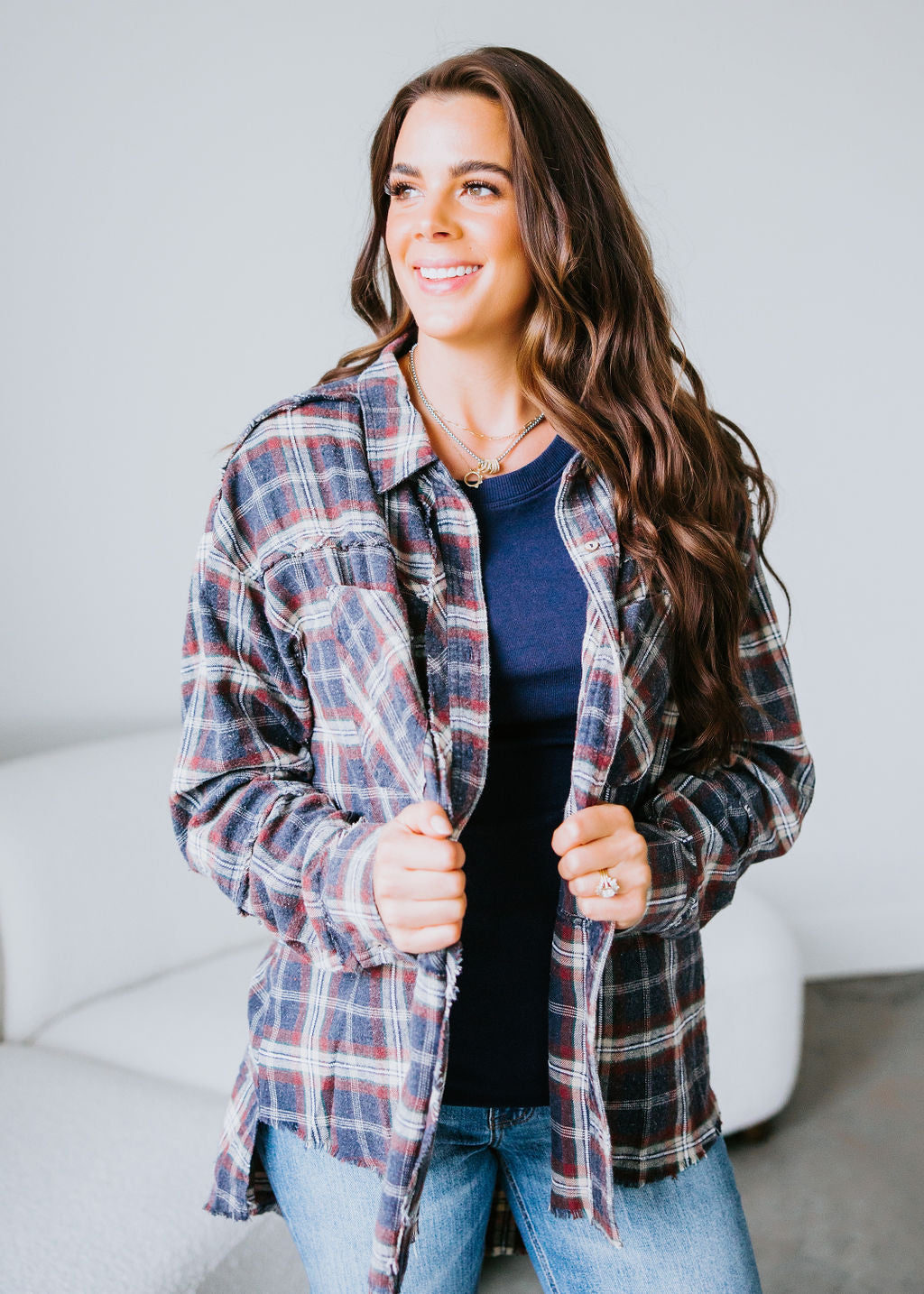 image of Chaelor Washed Plaid Shirt