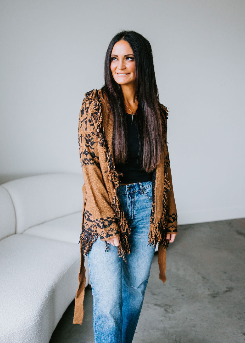 image of Kacie Fringe Cardigan