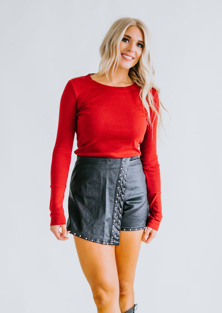 Stormie Faux Leather Studded Skirt