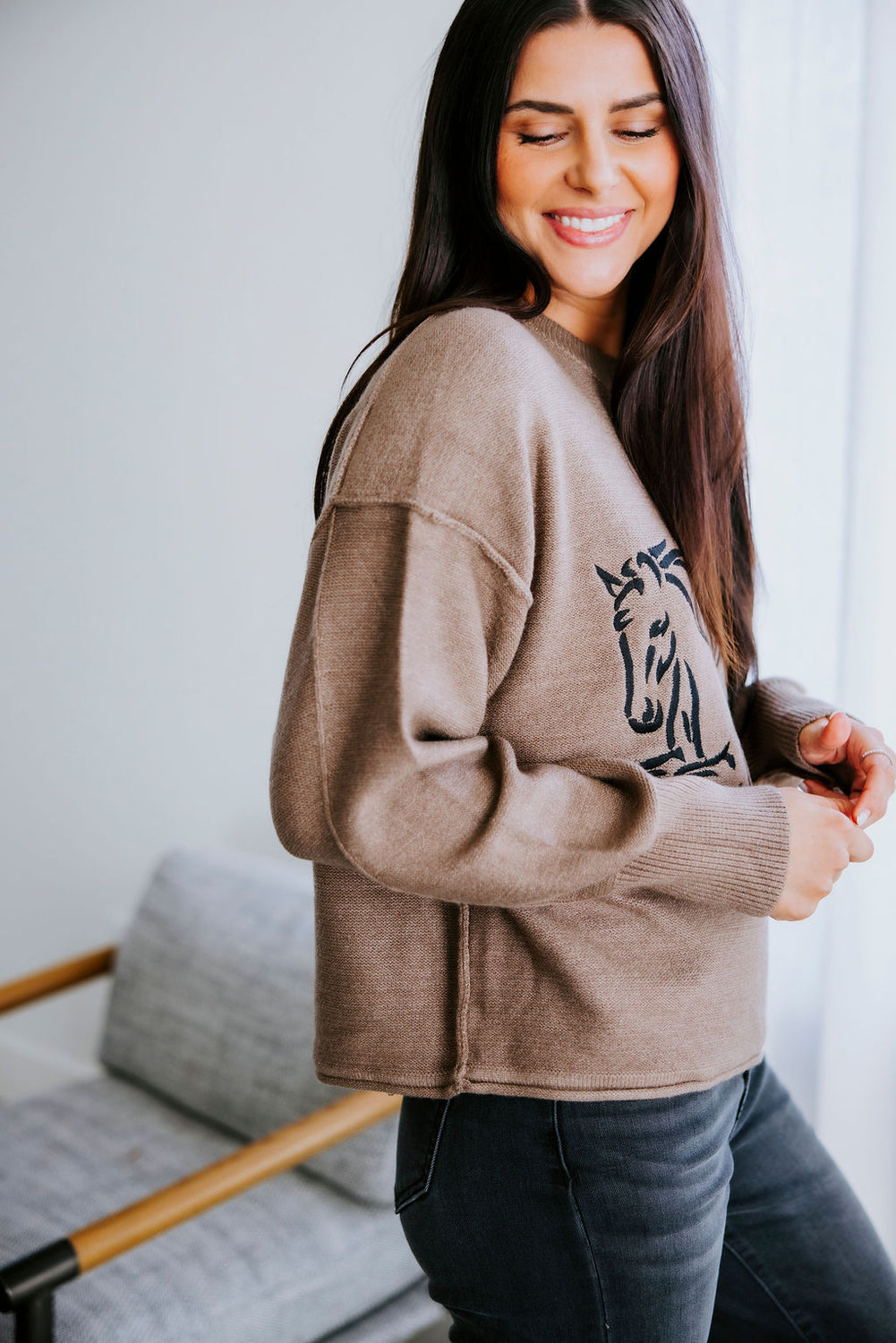 Horse Motif Sweater