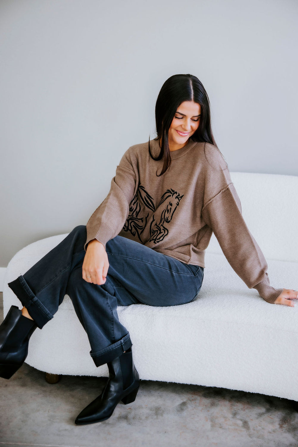 Horse Motif Sweater