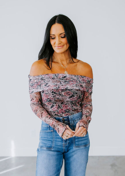 Geina Floral Off-Shoulder Bodysuit product view