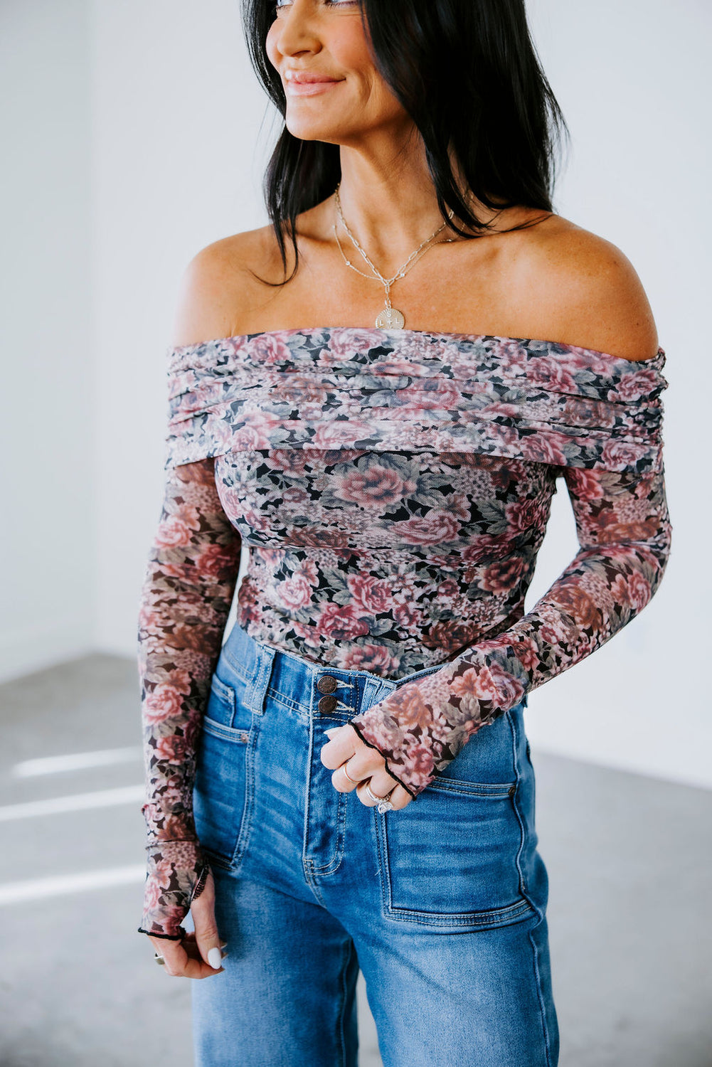 Geina Floral Off-Shoulder Bodysuit