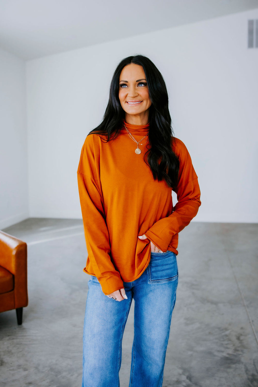 Davey Slouchy Turtleneck Top
