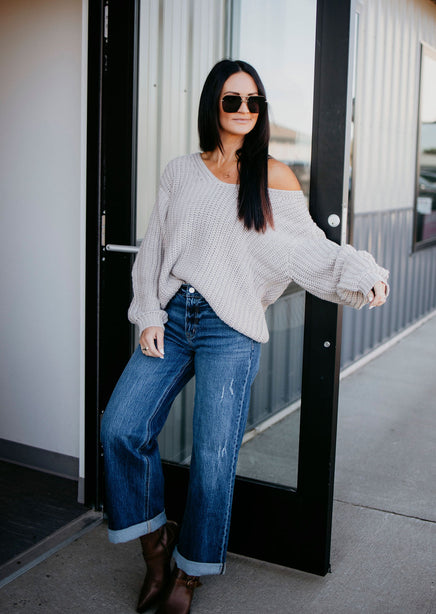 Nora Off Shoulder Sweater by Lily & Lottie