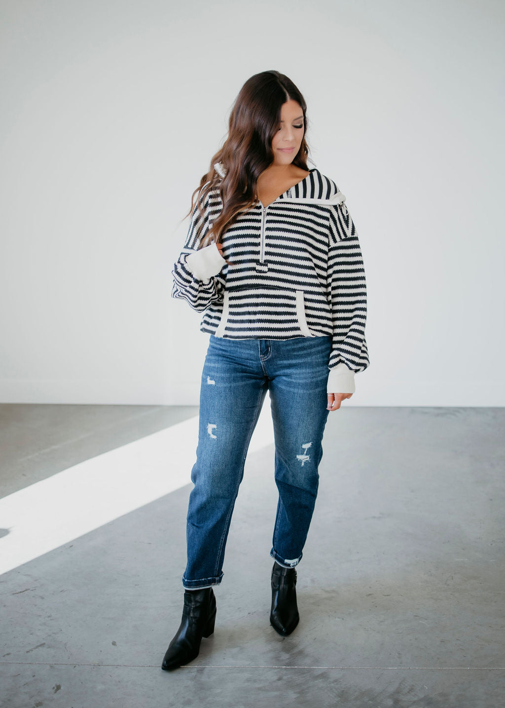 Sonya Striped Oversized Knit Pullover