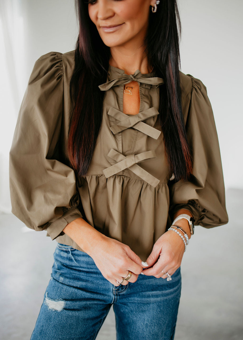 image of Vega Bow Peplum Top