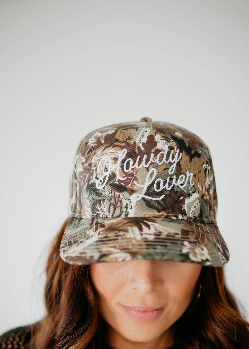 image of Howdy Lover Camo Trucker Hat