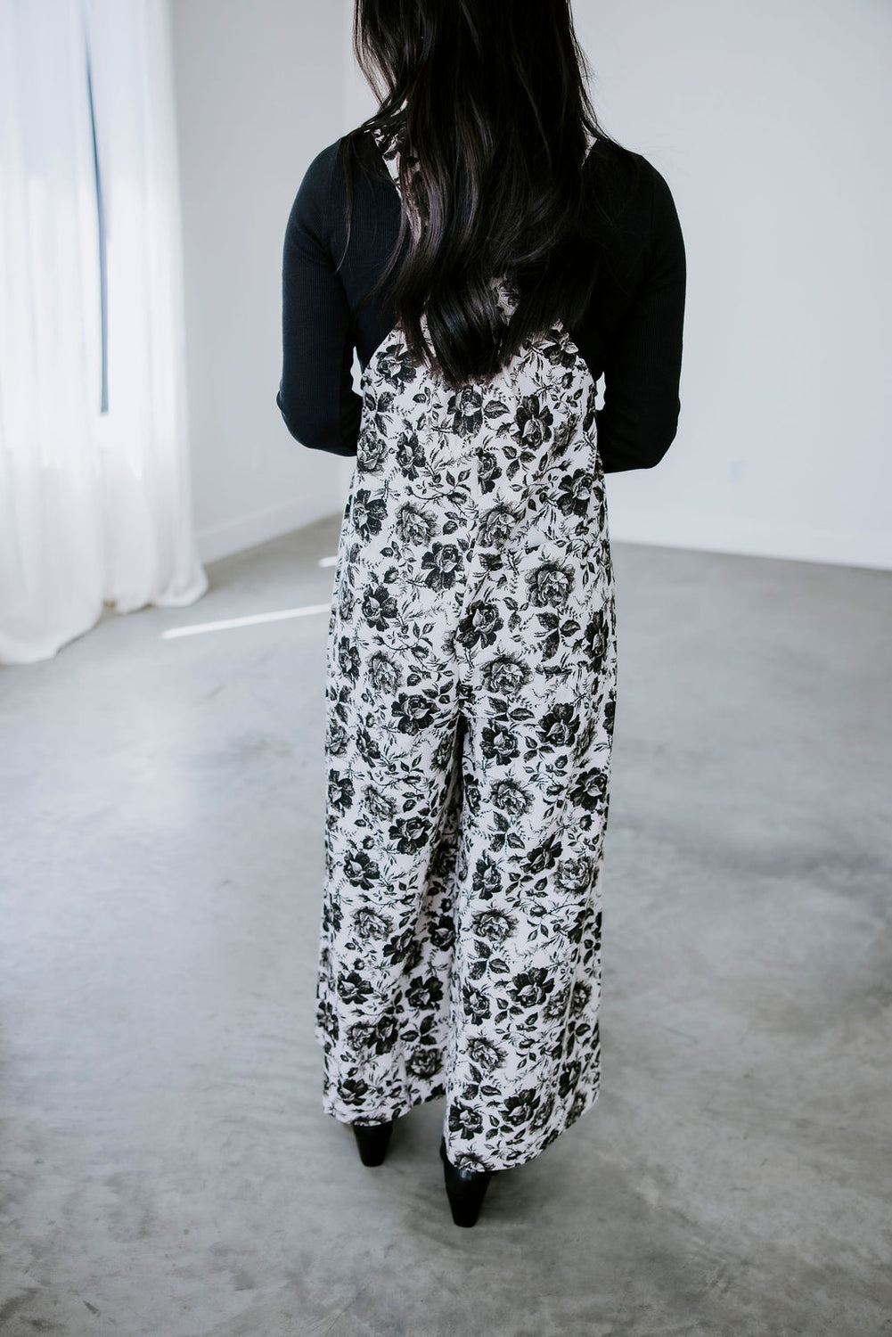 Eve Floral Print Denim Overalls