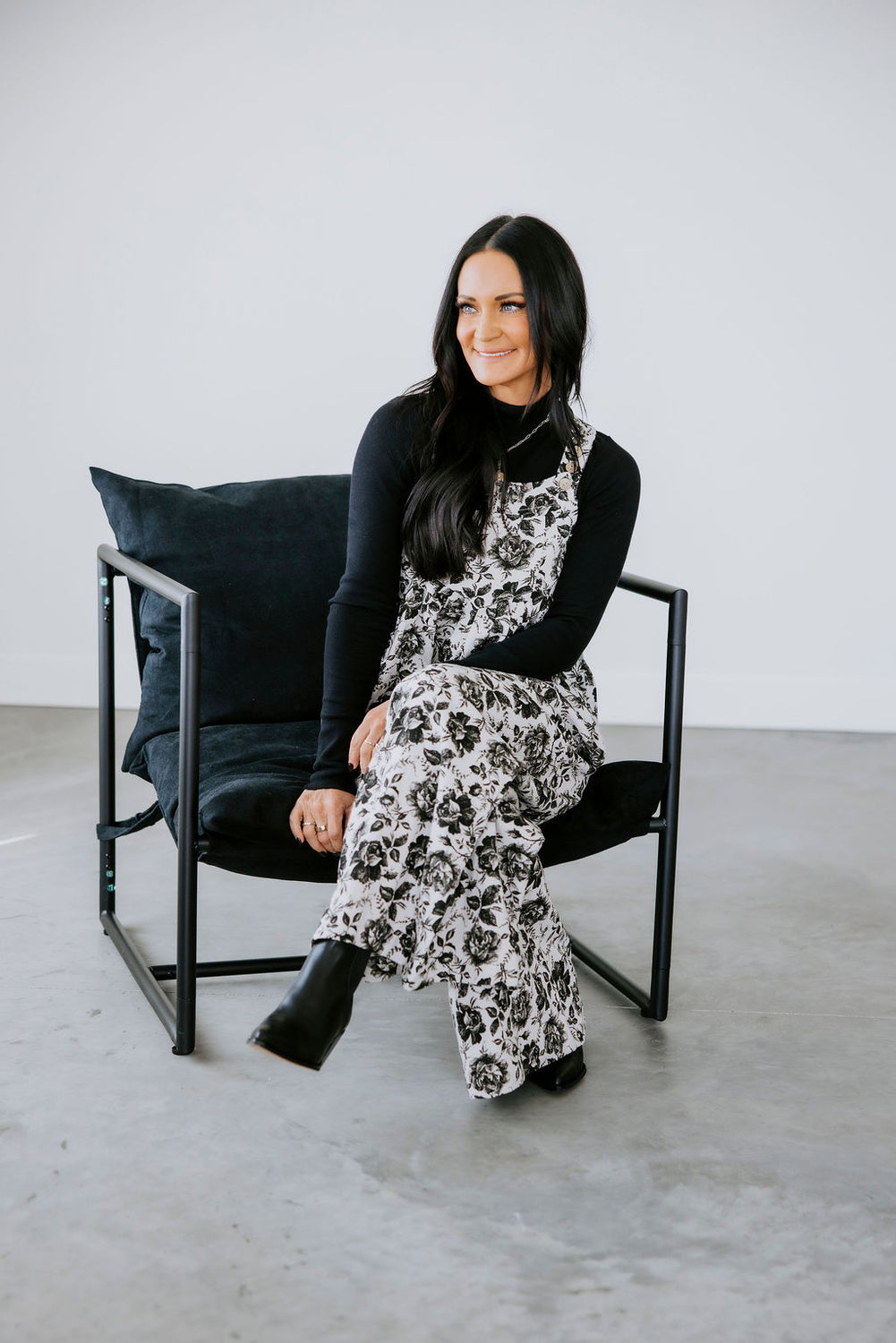 Eve Floral Print Denim Overalls