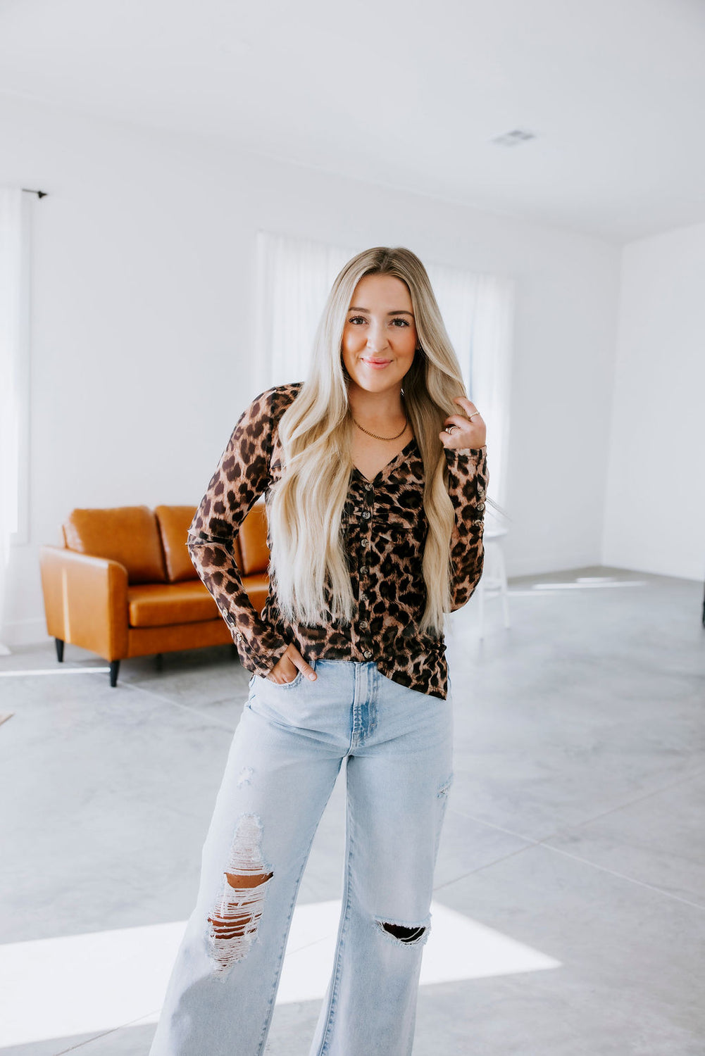 Becky Leopard Print Long Sleeve