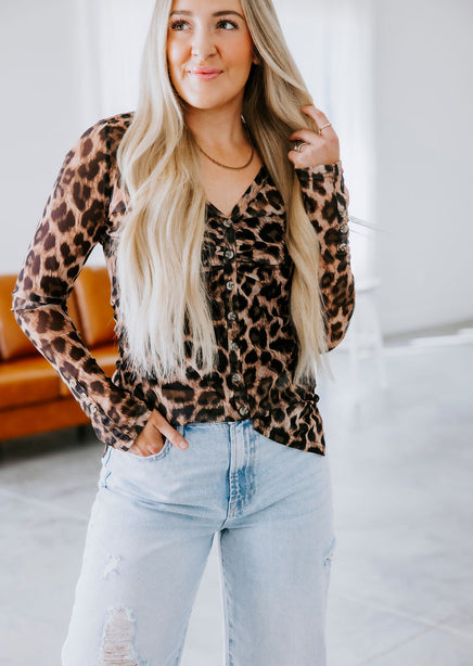 Becky Leopard Print Long Sleeve product view