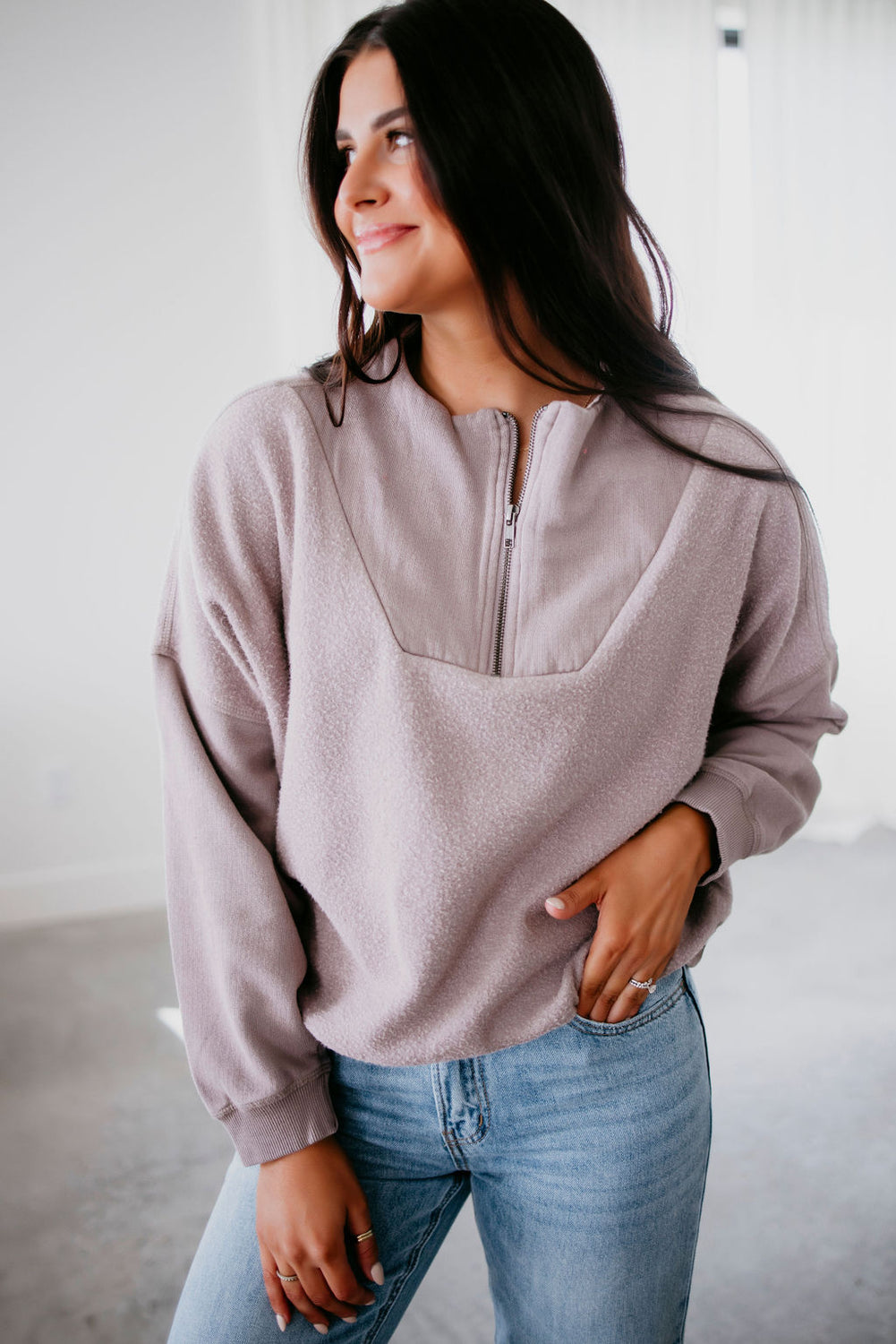 Vonn Half Zip Pullover by Lily and Lottie