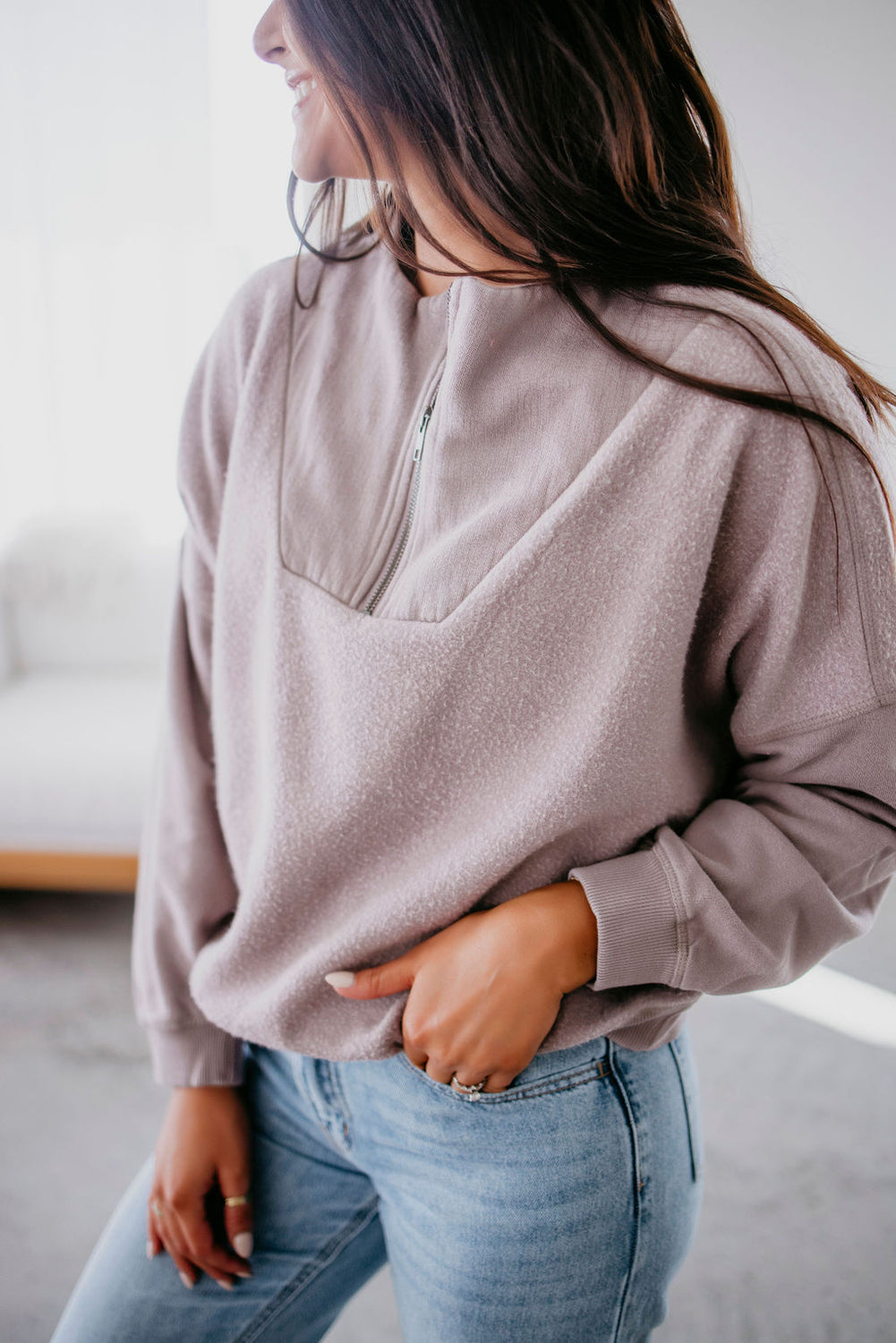 Vonn Half Zip Pullover by Lily and Lottie