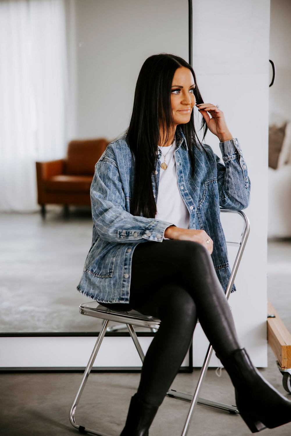 Sullivan Striped Denim Top