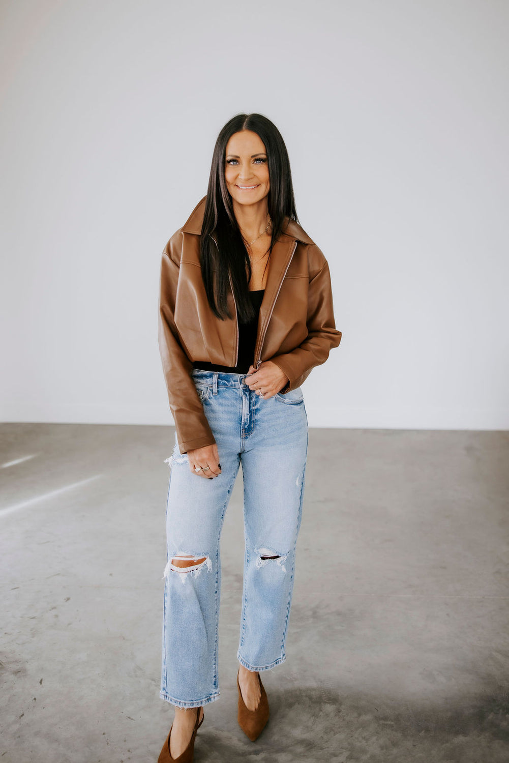 Brekan Faux Leather Jacket