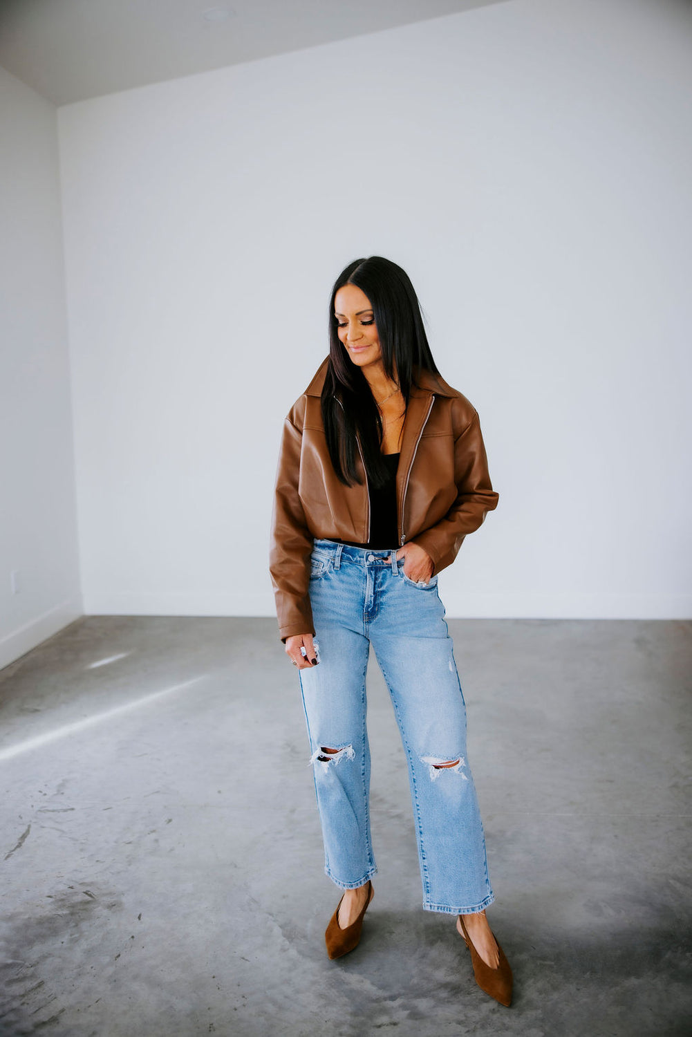 Brekan Faux Leather Jacket