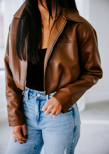 Brekan Faux Leather Jacket product view