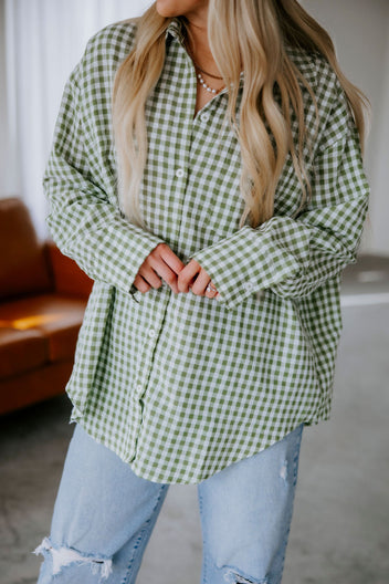 Britten Gingham Button Down Top