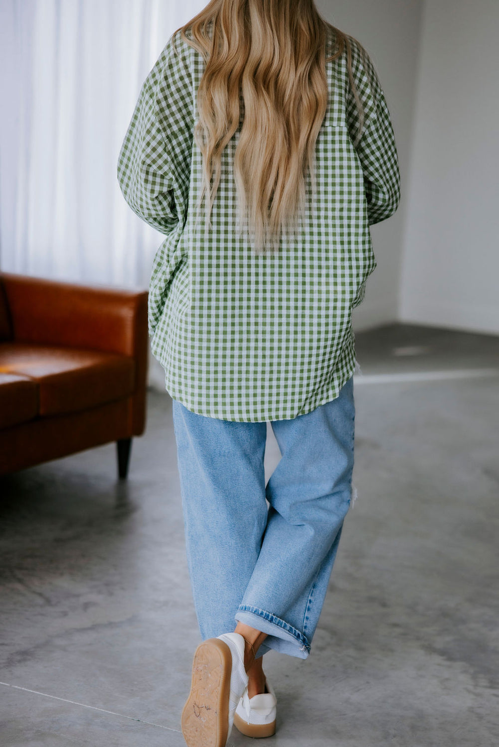 Britten Gingham Button Down Top