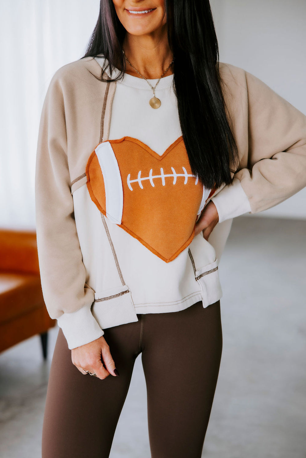 Football Patchwork Sweatshirt