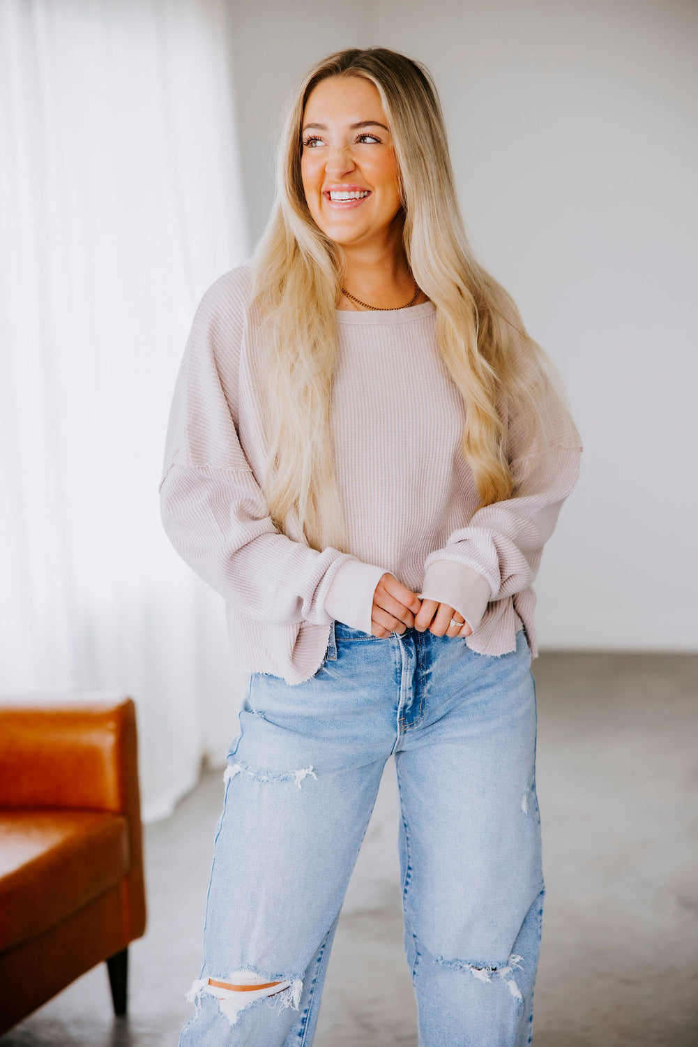 Addy Waffle Knit Top