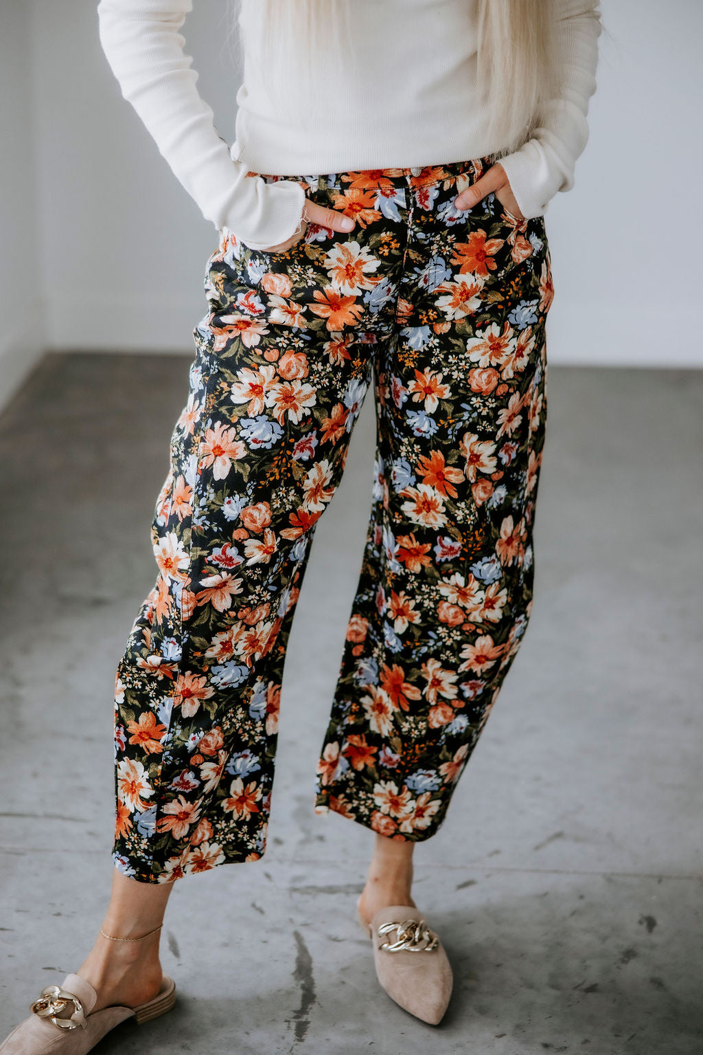 Jazlyn Floral Barrel Pants | Lauriebelles
