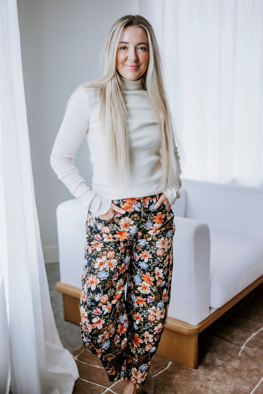 Jazlyn Floral Barrel Pants