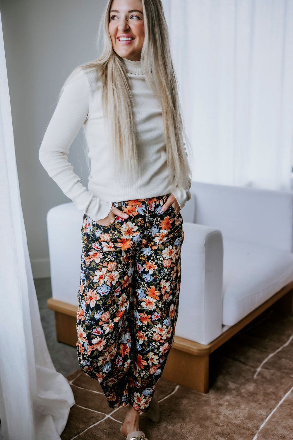 Jazlyn Floral Barrel Pants