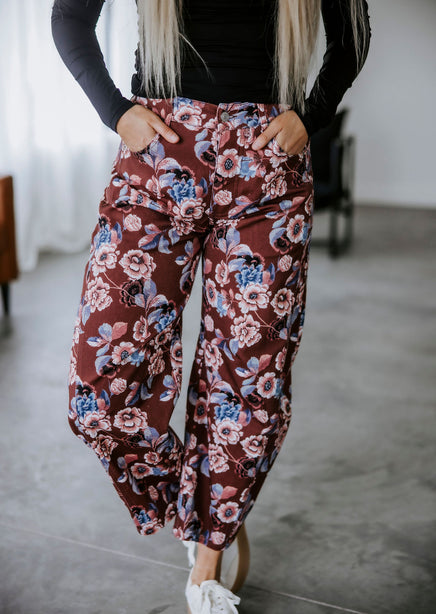 Averi Floral Barrel Pants product view