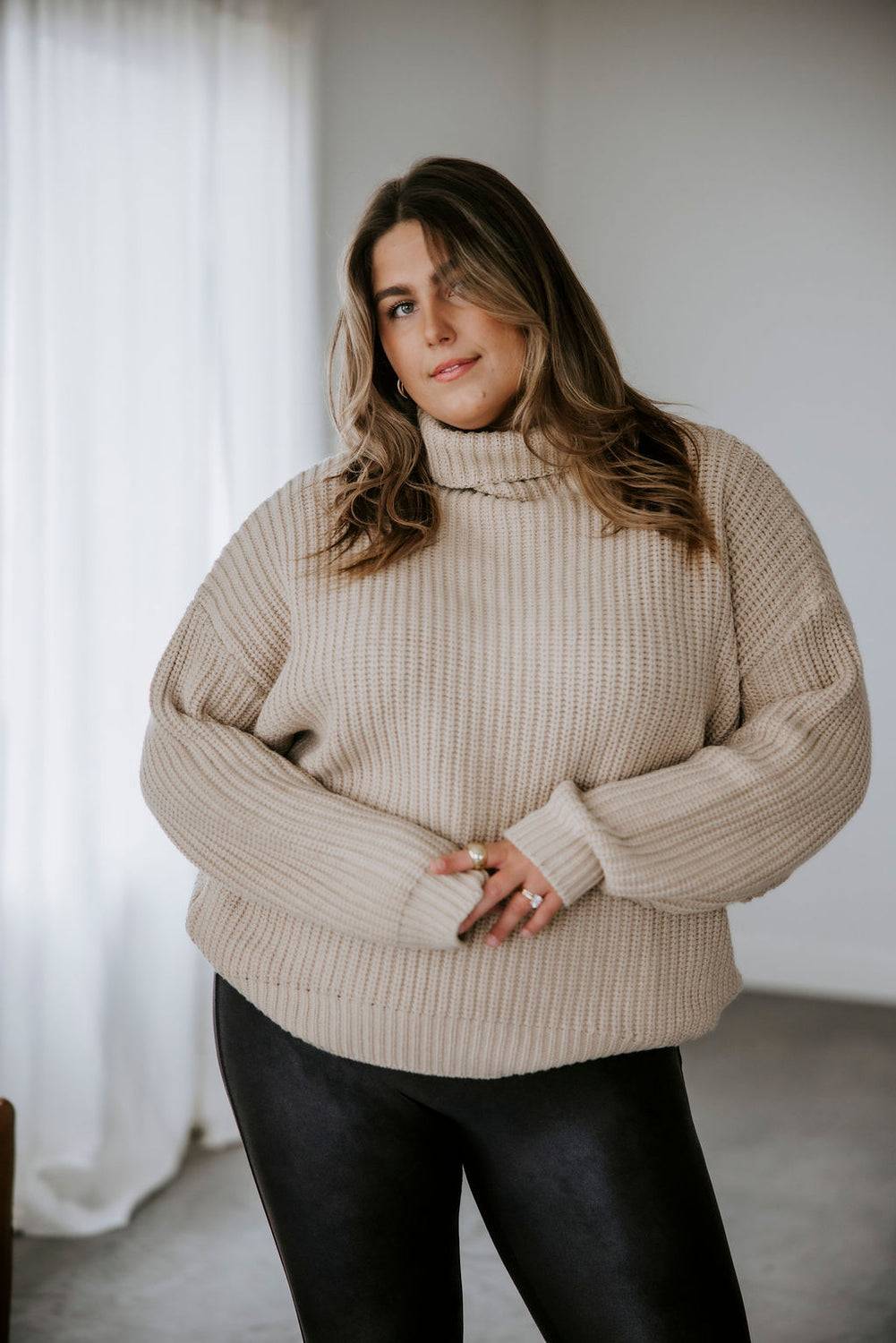 Amherst Funnel Neck Sweater by Lily and Lottie