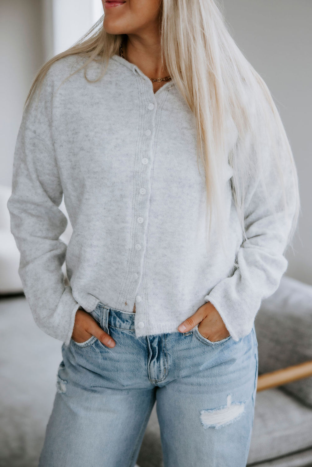 Soft Start Button Down Cardigan