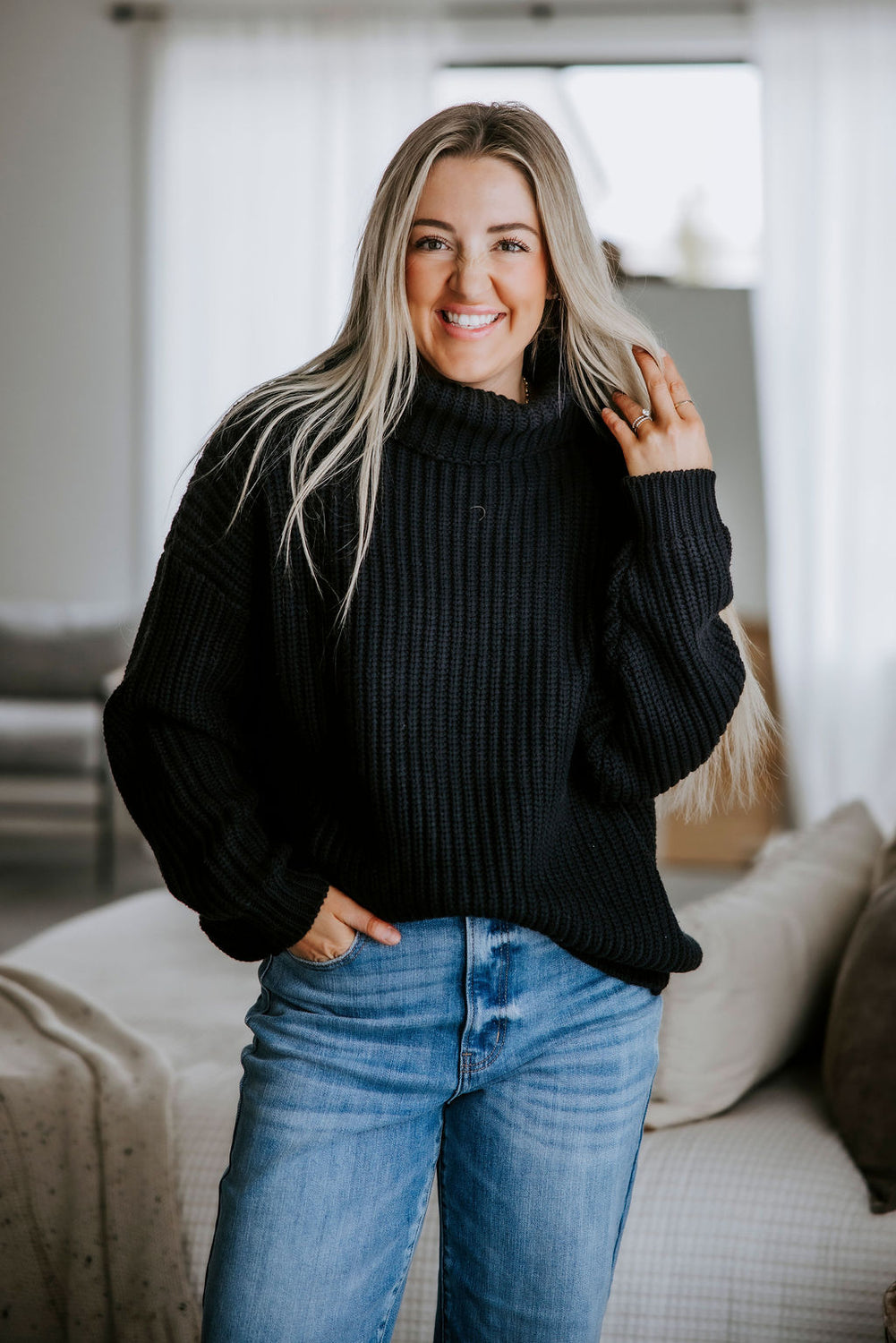 Amherst Funnel Neck Sweater by Lily and Lottie